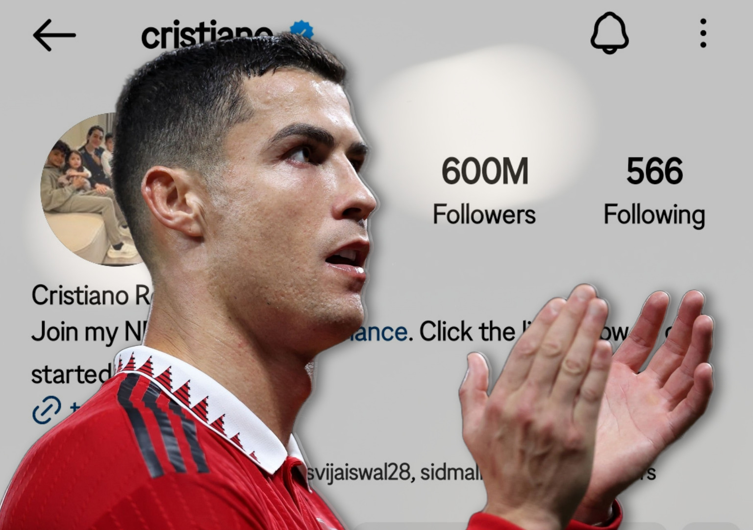 Read more about the article Cristiano Ronaldo Hits 600M Instagram Followers